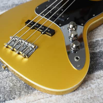 2013 Fender Japan Aerodyne Jazz Bass AJB Shoreline Gold Matching Headstock MIJ FSR Limited Color image 8