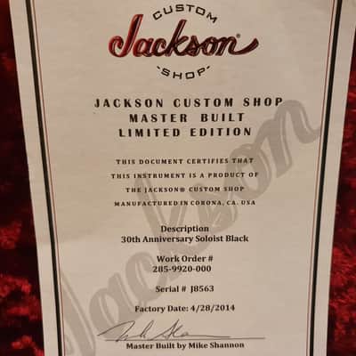 NEW USA Jackson NAMM Custom Shop 30th Anniversary Soloist Mike Shannon Master Built Super Strat RARE image 2