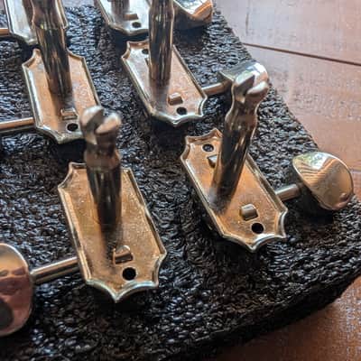 Unbranded Kluson Style No Line 3+3 Tuning Pegs With Bushing And Screws Nickel image 8