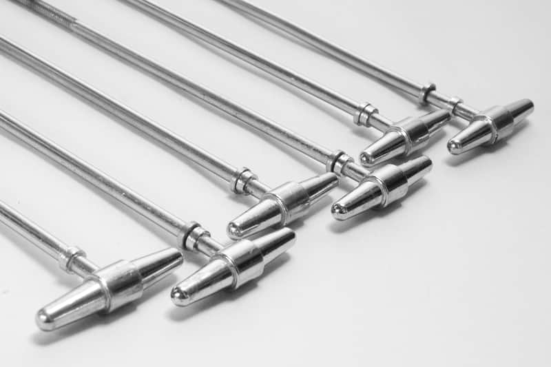 Six Camco Tension (Tuning) Rods for Tuxedo Bass Drum with Original Chubby Washers - 1960s / INSPECTED & TESTED image 1