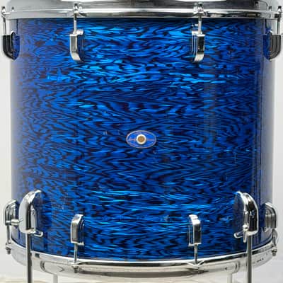 Leedy 20/13/16/18" Vintage 60's Drum Set - Blue Agate Partial Rewrap image 8