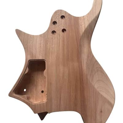 HH Headless Guitar Solid Mahogany Body with Tiger Veneer Maple Top image 5
