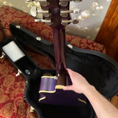 Luna Flora Passionflower Quilt Maple Acoustic-Electric Guitar 2010s - Trans Purple image 11