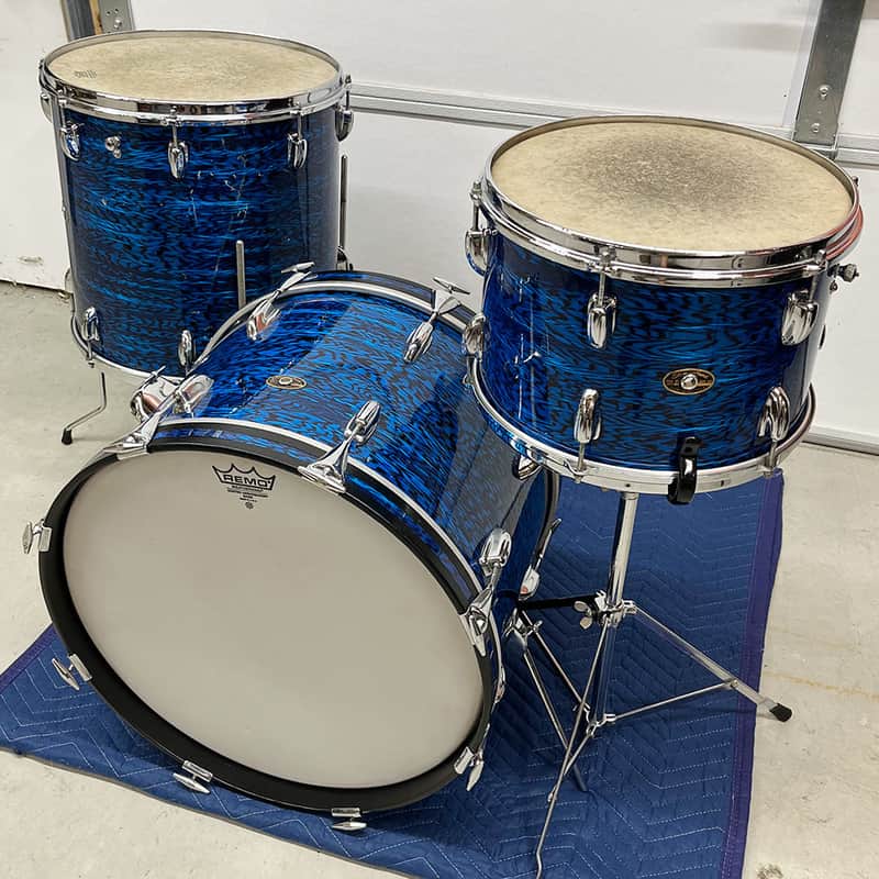 Vintage 1960s Slingerland 13/16/20 Drum Set in Blue Agate image 1