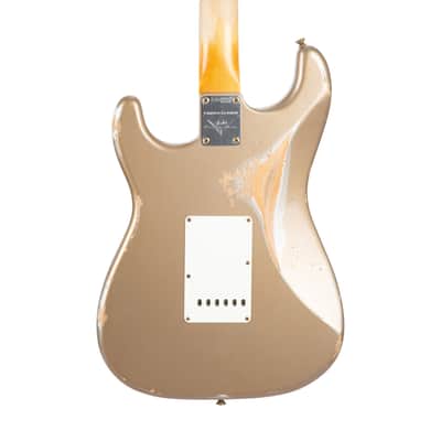 2022 Fender Custom Shop LTD 1967 HSS Heavy Relic Stratocaster Guitar, Aged Shorline Gold, CZ55XXXX image 5