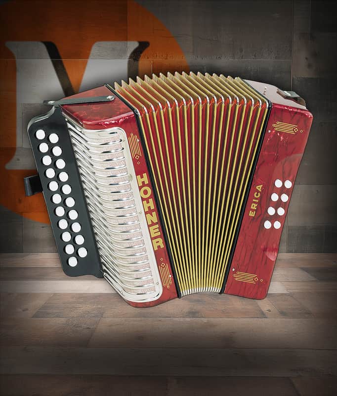 Hohner 1600/2 Erica Two-Row GC Accordion - Red (3000GR) image 1