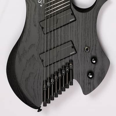 Agile 8 String Multi-Scale Fan Fret Chiral Nirvana 82528 RL MOD SS Flat Black Headless Electric Guitar image 1