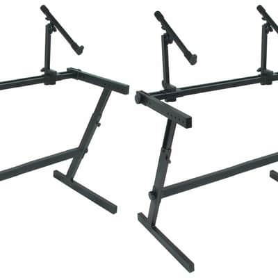Quik-Lok Z-726L Extra Wide Double-Tier Height Adjustable "Z" Type Keyboard Stand image 1