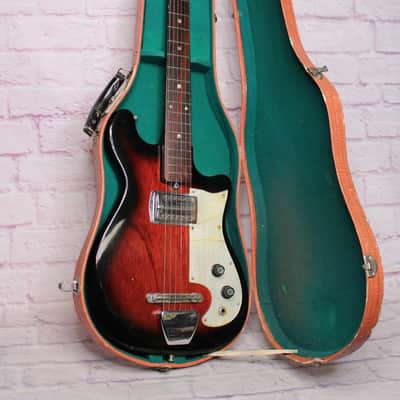 👀 Rare 1960's Woodward Electric Guitar w/ Original Faux Tweed Case Teisco Hoshino Ibanez image 1