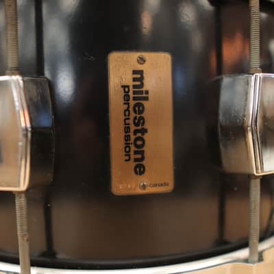 Vintage Milestone Percussion 7x14" Fiberglass Composite Snare Drum (Black) image 3