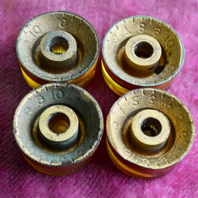 Vintage 1955 Gibson Gold Barrel Knobs Les Paul Goldtop 1954 Standard 1953 ES-175 image 3