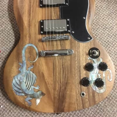 Custom Custom SG style guitar ! MOP Inlays ! 1990 natural image 2