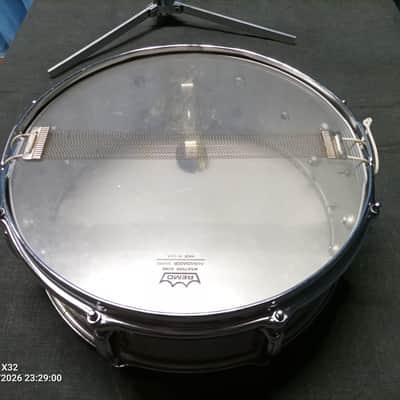 Slingerland No. 140 Student Model 5x14" 8-Lug Aluminum Snare Drum with case and stand- serial number 70s image 7
