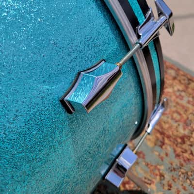 Fibes Austin-Era 16x22 Bass Drum 6-Ply Jasper Shell - Turquoise Sparkle W/ Bag (C013-43) image 8
