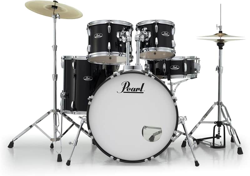 Pearl Roadshow Drum Set 5-Piece Complete Kit with Cymbals and Stands, Jet Black (RS525SC/C31) image 1