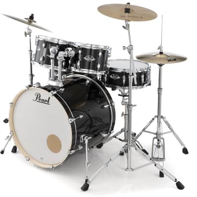 Export 5 Piece Shell Pack 22/16/12/10/14 Jet Black with Hardware (Cymbals Sold Separately) image 5