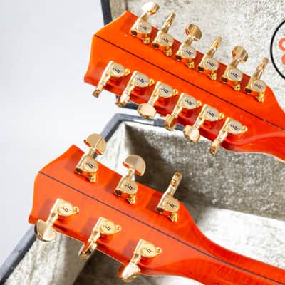 1997 Gretsch G6120-6/12 Nashville Double Neck Orange Stain MIJ OHSC Rare image 10