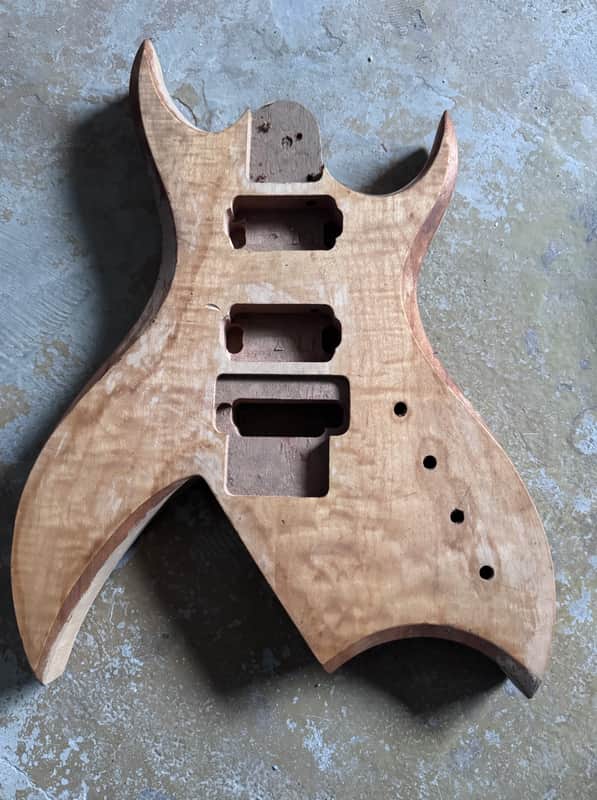 Mahogany Wood BICH Style Guitar Body with Quilted Maple Top image 1