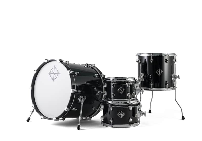Dixon PODCSTH420-02-PB Cornerstone Hybrid Shellset 4pc Piano Black Gloss image 1