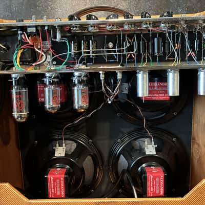 FENDER '59 BASSMAN - HANDWIRED by GEORGE ALESSANDRO - CUSTOM BUILT RELIC'D TWEED CABINET by ARMADILLO AMP WORKS image 11