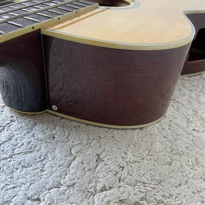 Aria 4 String Acoustic Electric Bass, Spruce Wood Top Body, Mahogany Neck image 18