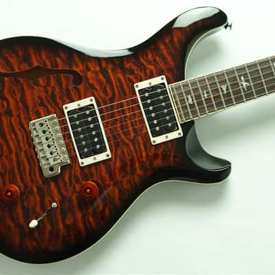 PRS SE Custom 22 Semi-Hollow Quilt Maple Top - Black Gold Sunburst image 1