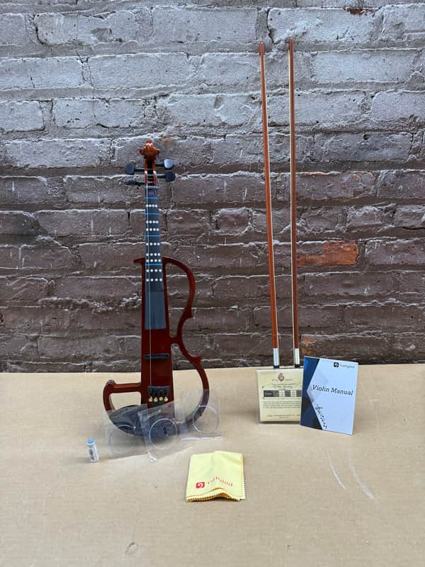 Vangoa 4/4 Full Size Silent Electric Violin Outfit – Used – Good Condition – Includes Case, 2 Bows & Accessories image 1