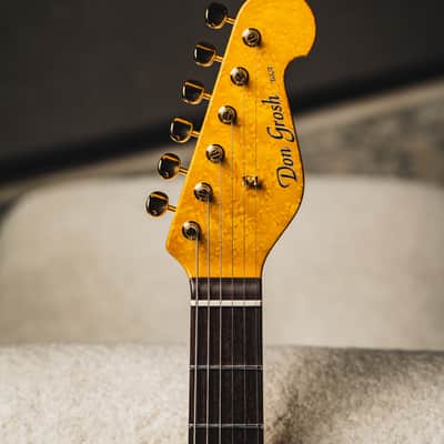 Don Grosh 30th Anniversary Limited Edition NOS Retro SSH-Lake Placid Blue w/Highly Figured 5A Roasted Birdseye Maple Neck, Indian Rosewood Fingerboard & Gold Hardware image 5