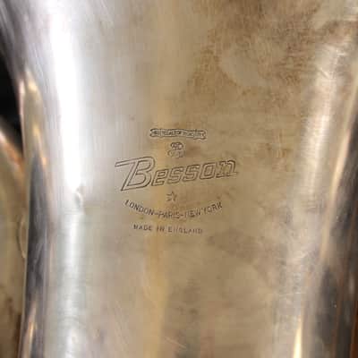 1960's Besson 3 Valve Vintage Bb Tuba 17" Bell Silver "50 Medals of Honor" image 6