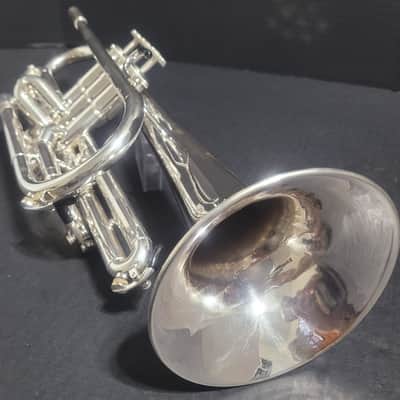 KANSTUL CUSTOM CLASS 3 VALVE SOPRANO G BUGLE , Mouthpiece & Case - Silver plated image 9