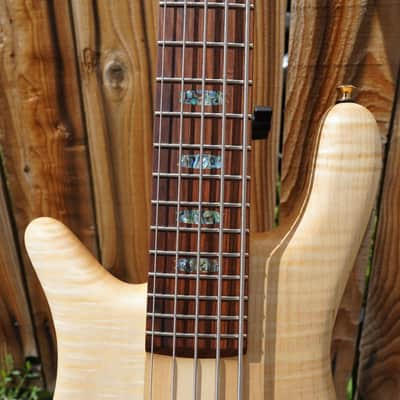 Spector USA NS-5XL - Curly/Flame Solid Wings Oil Finish Left-Handed 5-String Bass Guitar w/ Black Tolex Case (2023) image 11