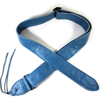 Bright Blue Leather Premium Leather Guitar Strap- Cerulean Leather Guitar Strap-100% Leather Guitar Strap- Acoustic, Electric Bass Guitars image 4