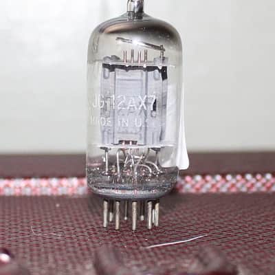 GE JG (JAN) 12AX7 ECC83 LONG GRAY LADDER PLATE FAT D GETTER COPPER GRID POST TEST NOS VINTAGE 1954 image 1