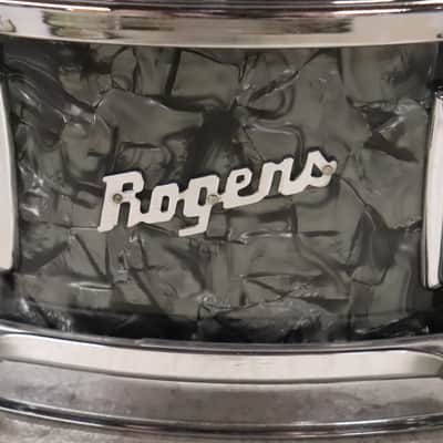 Rogers 5x14" Powertone 8 Lug Snare Vintage 1960's Black Diamond Pearl image 2