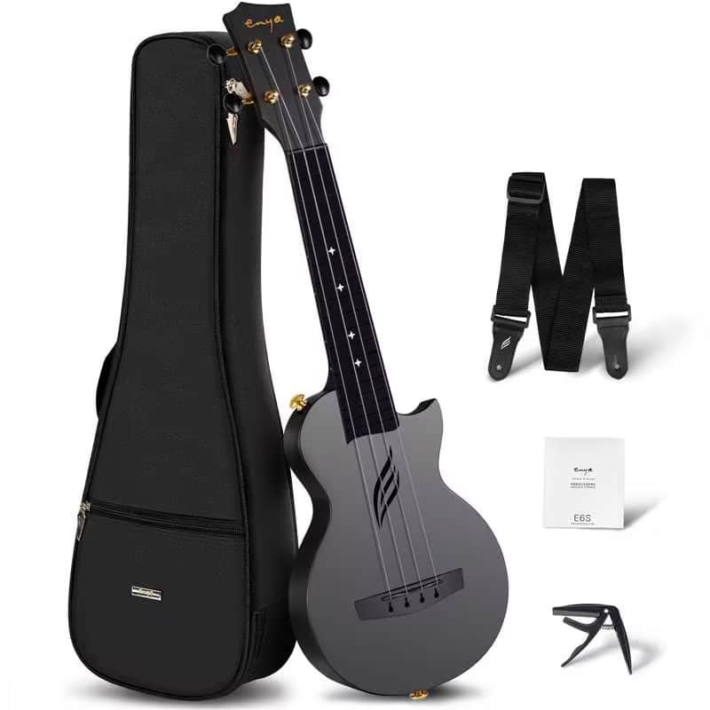 Carbon Fiber Ukulele Soprano ENYA NOVA U MINI Black With Bag image 1