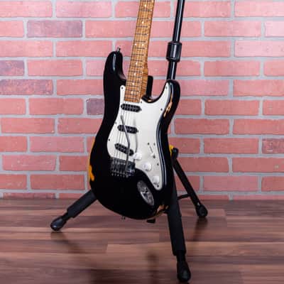 Medium Rare Guitars Diablo “Rat Strat” Relic Black Over Sunburst Heavy Relic 2022 w/Hardshell Case image 3