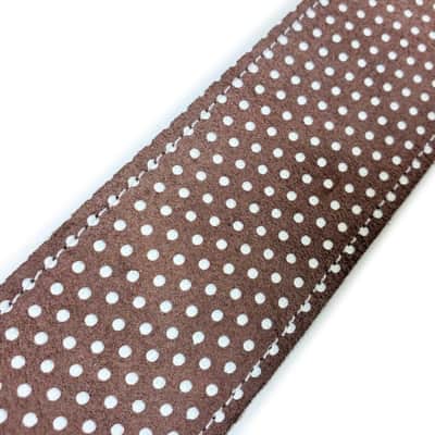 Brown Polka Dot Leather Premium Leather Guitar Strap-Polka Dot Leather Guitar Strap-Leather Guitar Strap-Acoustic, Electric Bass Guitars image 4