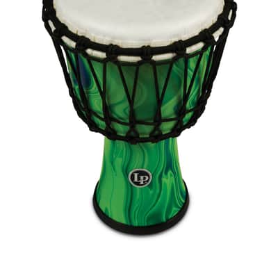 LP 10-inch Rope Tuned Circle Djembe with Perfect-Pitch head - Green Marble image 4