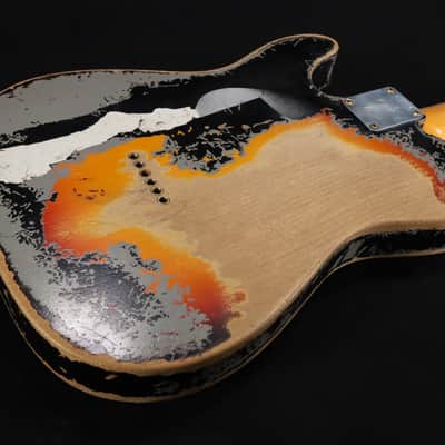 Fender Custom Shop Limited Edition Master Built Joe Strummer Telecaster Heavy Relic - Aged Black over 3-Color Sunburst 712 image 5