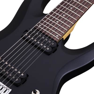 Schecter C-8 Deluxe guitar in Satin Black image 6