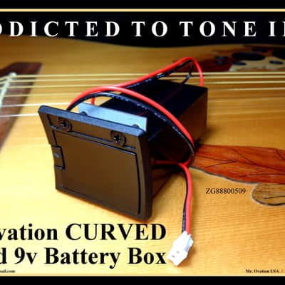 Ovation CURVED Lid ZG8800509 9v Battery Compartment / 2 prong quick connect plug for OP4CT image 1