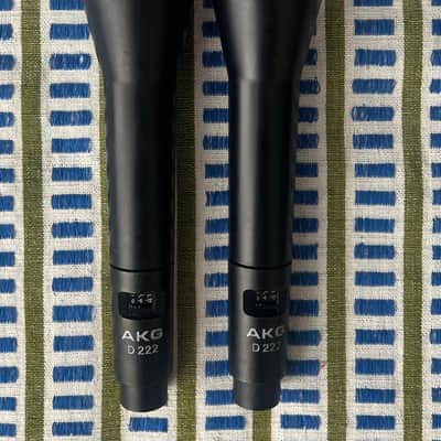*serviced pair* 1970 AKG D-222 "Sound Rocket" Two-Way Dynamic Microphones D222 image 6