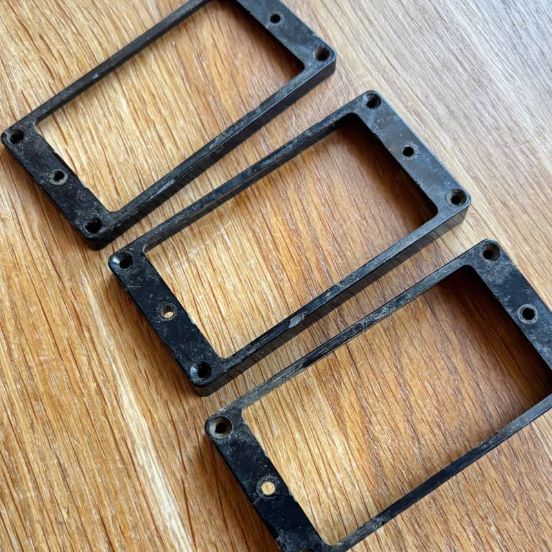 Hand aged Les Paul 3 Pickup Rings CAB BLACK Gibson Historic tall M69 rings | 59 Parts image 1