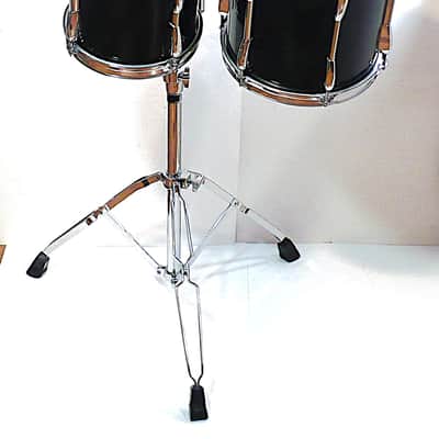 Pearl Export Series 8" and 10" Toms / Long Lug with Double Tom Stand / Black / 1990's image 1