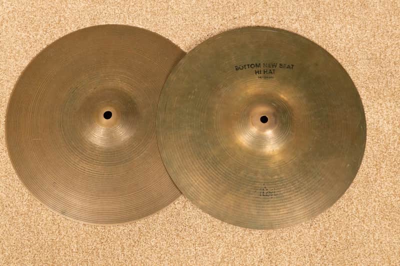 1990s Zildjian A 14" New Beat Hi Hat Cymbals 940g 1320g image 1