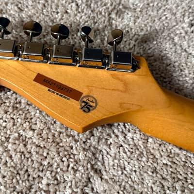 Fender Vintera '50s Stratocaster Modified with Maple Fretboard 2021 Model with 75th stamp in 2-Color Sunburst image 12