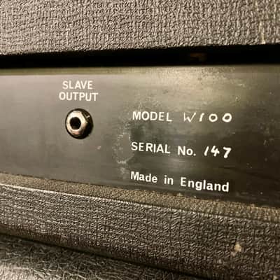 WHITE W-100 guitar/ bass amplifier c 1969 Black original vintage UK England Matamp orange image 10