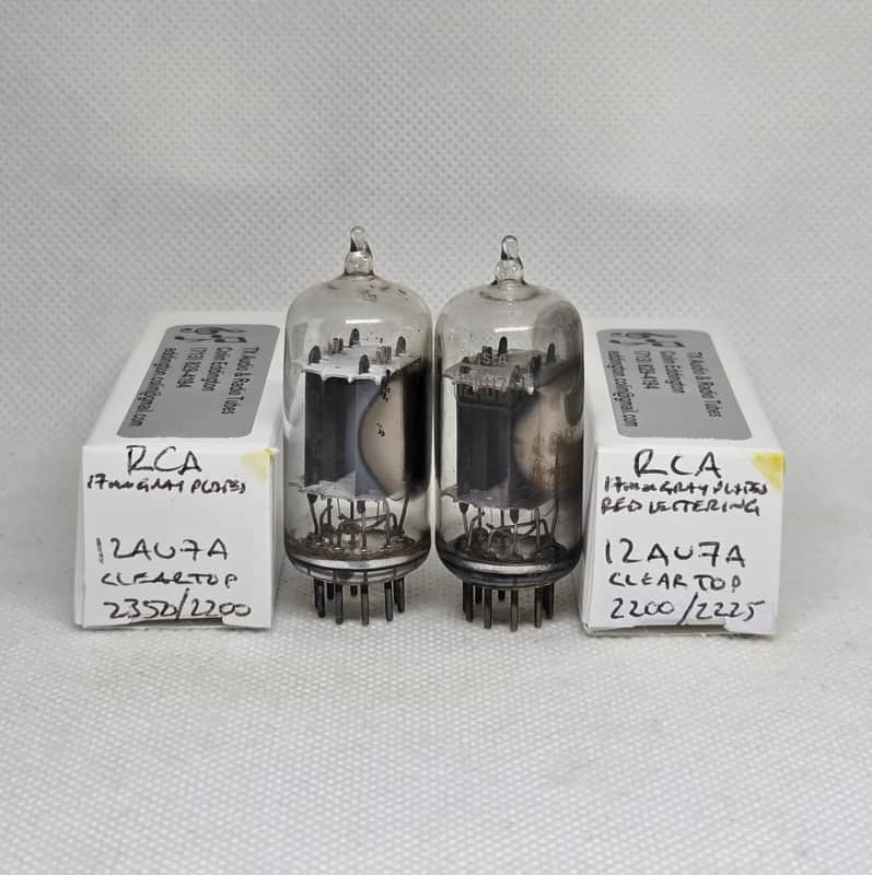 RCA 12AU7A Clear Top Well Matched (6.3%) Pair NOS 12AU7 Cleartop ECC82 image 1