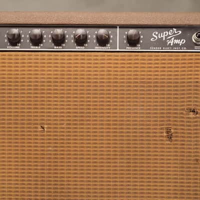 1962 Fender Super Amp 6G4-A Brown 2x10 Combo Amp w/ Flight Case #59038 image 6