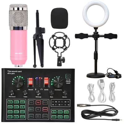 V8s Sound Card Suit Mobile Phone Sound Card Microphone Microphone Bracket Fill Light Sound Card Full Set Of Equipment image 12